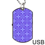 Decor Pattern Blue Curved Line Dog Tag USB Flash (Two Sides)