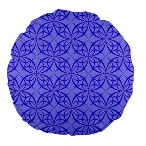 Decor Pattern Blue Curved Line Large 18  Premium Round Cushions from ArtsNow.com Back
