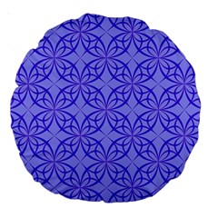 Decor Pattern Blue Curved Line Large 18  Premium Round Cushions from ArtsNow.com Back