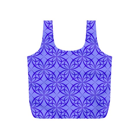 Decor Pattern Blue Curved Line Full Print Recycle Bag (S) from ArtsNow.com Front