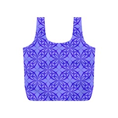 Decor Pattern Blue Curved Line Full Print Recycle Bag (S) from ArtsNow.com Front