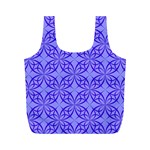 Decor Pattern Blue Curved Line Full Print Recycle Bag (M)