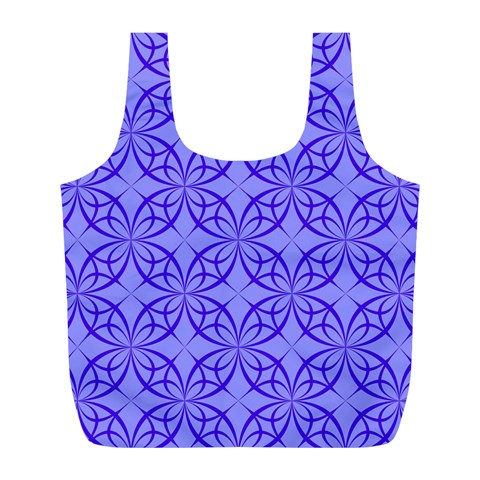 Decor Pattern Blue Curved Line Full Print Recycle Bag (L) from ArtsNow.com Front