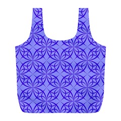Decor Pattern Blue Curved Line Full Print Recycle Bag (L) from ArtsNow.com Back
