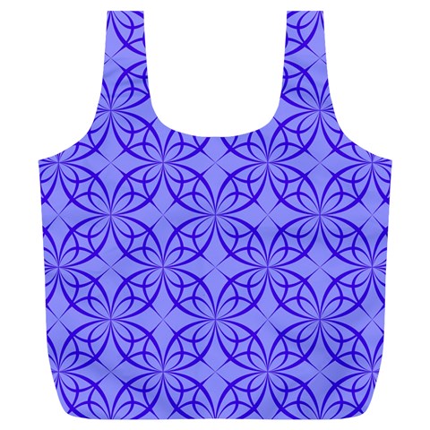Decor Pattern Blue Curved Line Full Print Recycle Bag (XL) from ArtsNow.com Front