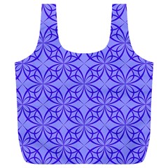Decor Pattern Blue Curved Line Full Print Recycle Bag (XL) from ArtsNow.com Back