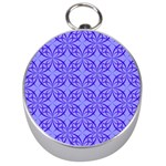 Decor Pattern Blue Curved Line Silver Compasses