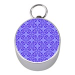 Decor Pattern Blue Curved Line Mini Silver Compasses