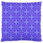 Decor Pattern Blue Curved Line Standard Premium Plush Fleece Cushion Case (One Side)