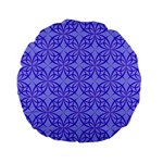 Decor Pattern Blue Curved Line Standard 15  Premium Flano Round Cushions