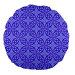 Decor Pattern Blue Curved Line Large 18  Premium Flano Round Cushions