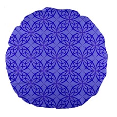 Decor Pattern Blue Curved Line Large 18  Premium Flano Round Cushions from ArtsNow.com Back
