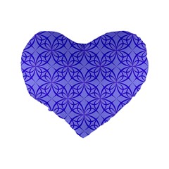 Decor Pattern Blue Curved Line Standard 16  Premium Flano Heart Shape Cushions from ArtsNow.com Back
