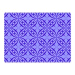 Decor Pattern Blue Curved Line Two Sides Premium Plush Fleece Blanket (Mini)