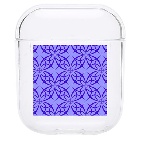 Decor Pattern Blue Curved Line Hard PC AirPods 1/2 Case from ArtsNow.com Front