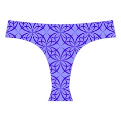 Decor Pattern Blue Curved Line Cross Back Hipster Bikini Set from ArtsNow.com Front Under