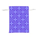 Decor Pattern Blue Curved Line Lightweight Drawstring Pouch (S)