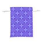 Decor Pattern Blue Curved Line Lightweight Drawstring Pouch (L)