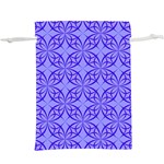 Decor Pattern Blue Curved Line Lightweight Drawstring Pouch (XL)