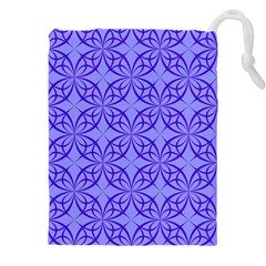 Decor Pattern Blue Curved Line Drawstring Pouch (4XL) from ArtsNow.com Front