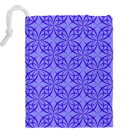 Decor Pattern Blue Curved Line Drawstring Pouch (4XL) from ArtsNow.com Back