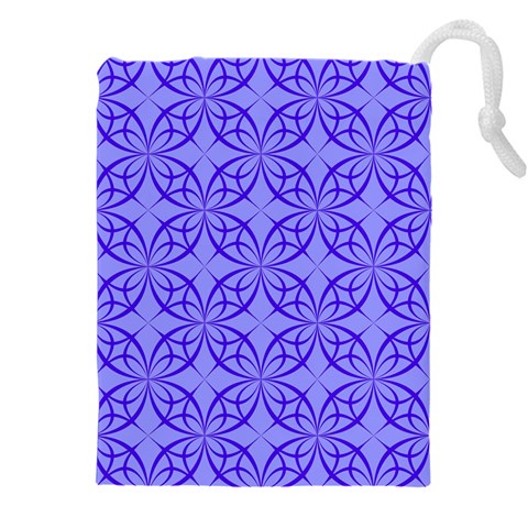 Decor Pattern Blue Curved Line Drawstring Pouch (5XL) from ArtsNow.com Front