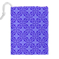Decor Pattern Blue Curved Line Drawstring Pouch (5XL) from ArtsNow.com Back