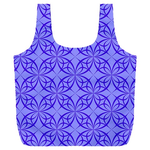 Decor Pattern Blue Curved Line Full Print Recycle Bag (XXL) from ArtsNow.com Back