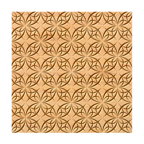 Decor Pattern Blue Curved Line Bamboo Coaster Set from ArtsNow.com Coaster 1