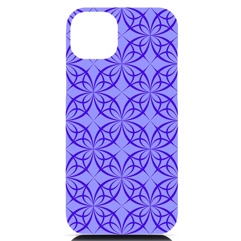 Decor Pattern Blue Curved Line iPhone 14 Plus Black UV Print Case from ArtsNow.com Front