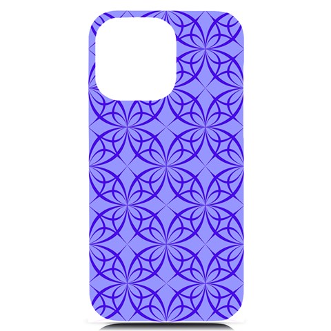 Decor Pattern Blue Curved Line iPhone 14 Pro Max Black UV Print Case from ArtsNow.com Front