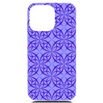 Decor Pattern Blue Curved Line iPhone 14 Pro Max Black UV Print Case