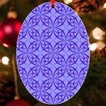 Decor Pattern Blue Curved Line UV Print Acrylic Ornament Oval