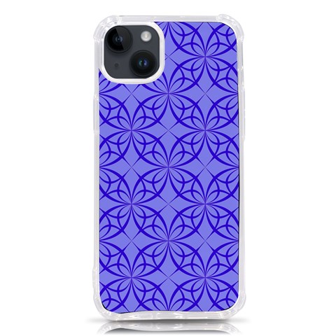 Decor Pattern Blue Curved Line iPhone 14 Plus TPU UV Print Case from ArtsNow.com Front