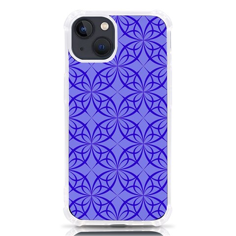 Decor Pattern Blue Curved Line iPhone 13 TPU UV Print Case from ArtsNow.com Front