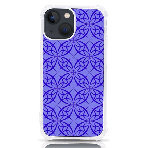 Decor Pattern Blue Curved Line iPhone 13 mini TPU UV Print Case from ArtsNow.com Front