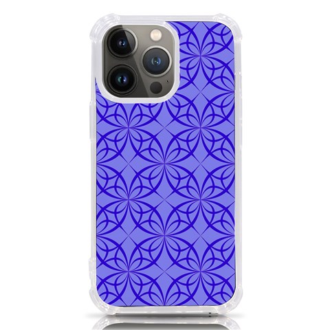Decor Pattern Blue Curved Line iPhone 13 Pro TPU UV Print Case from ArtsNow.com Front