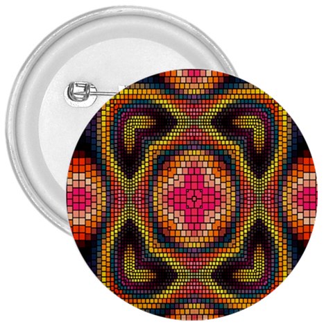 Kaleidoscope Art Pattern Ornament 3  Buttons from ArtsNow.com Front