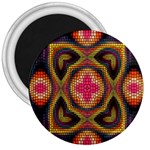 Kaleidoscope Art Pattern Ornament 3  Magnets