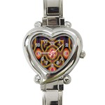 Kaleidoscope Art Pattern Ornament Heart Italian Charm Watch