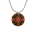 Kaleidoscope Art Pattern Ornament 1  Button Necklace