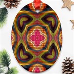 Kaleidoscope Art Pattern Ornament Oval Ornament (Two Sides)
