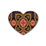 Kaleidoscope Art Pattern Ornament Rubber Coaster (Heart)