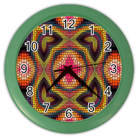 Kaleidoscope Art Pattern Ornament Color Wall Clock from ArtsNow.com Front