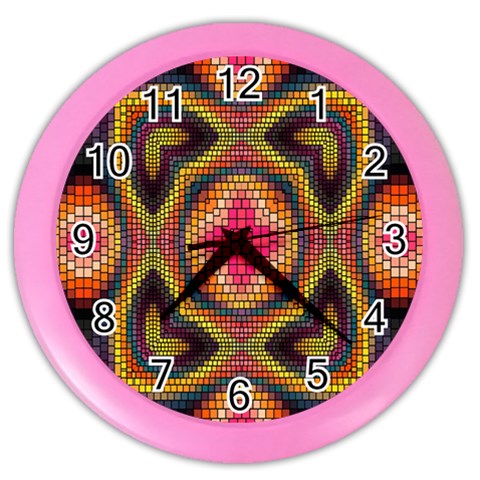 Kaleidoscope Art Pattern Ornament Color Wall Clock from ArtsNow.com Front