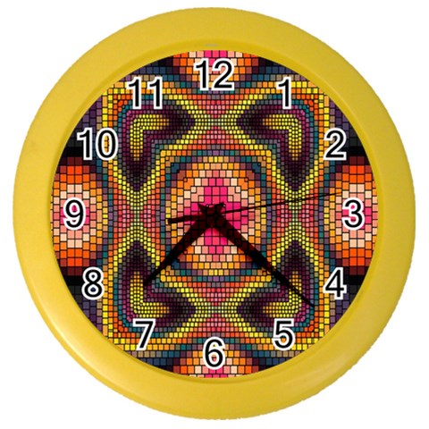 Kaleidoscope Art Pattern Ornament Color Wall Clock from ArtsNow.com Front