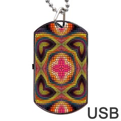 Kaleidoscope Art Pattern Ornament Dog Tag USB Flash (Two Sides) from ArtsNow.com Back