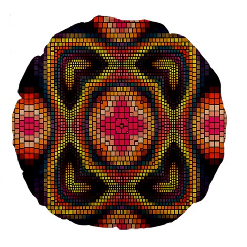 Kaleidoscope Art Pattern Ornament Large 18  Premium Round Cushions from ArtsNow.com Back