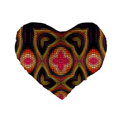 Kaleidoscope Art Pattern Ornament Standard 16  Premium Heart Shape Cushions from ArtsNow.com Front