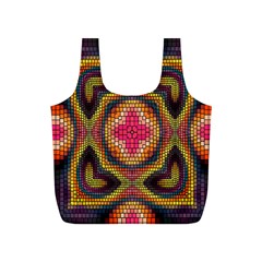 Kaleidoscope Art Pattern Ornament Full Print Recycle Bag (S) from ArtsNow.com Back